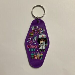 Purple Nurse Life Keychain